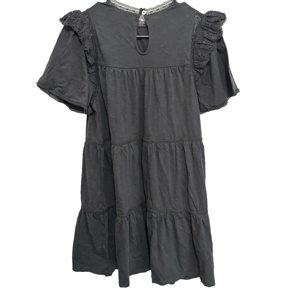 Good Hart By Matilda Jane NWT Mckinney Black Trapeze Dress Lace Eyelet Pintuck S - Picture 3 of 7